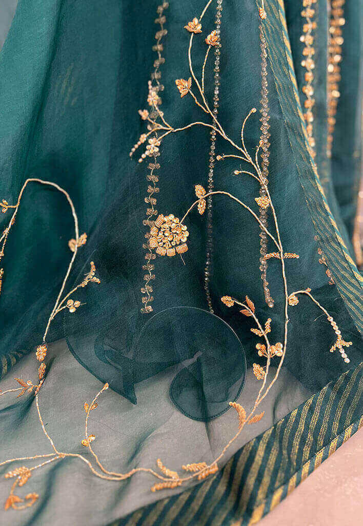 Mahnoor-with-Ruffled-Gown-and-Dupatta-Deep-Green-Image-Two