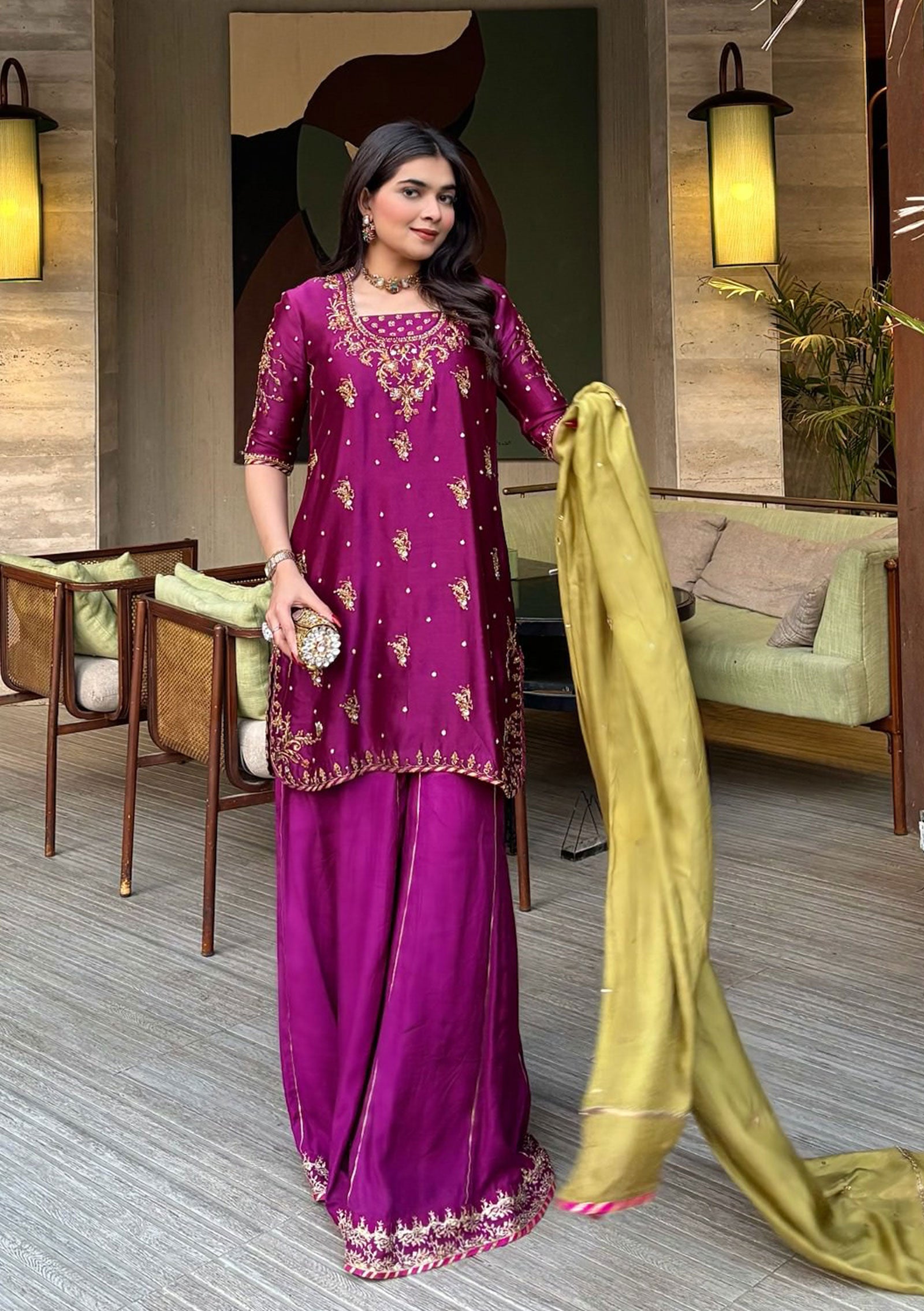 Aima with Dhaka Pants & Dupatta