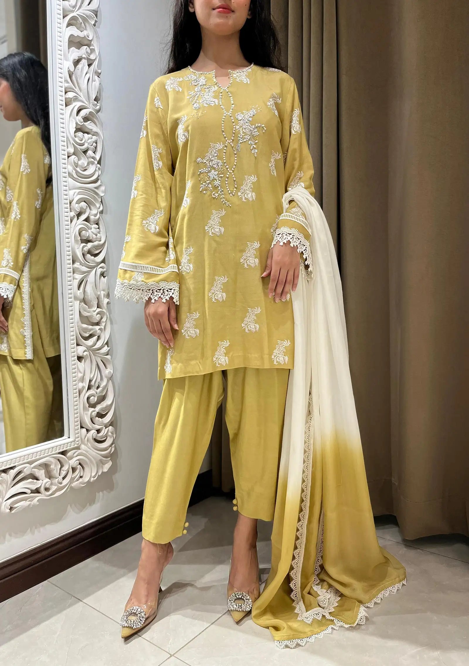 Kiwi with Shalwar & Dupatta