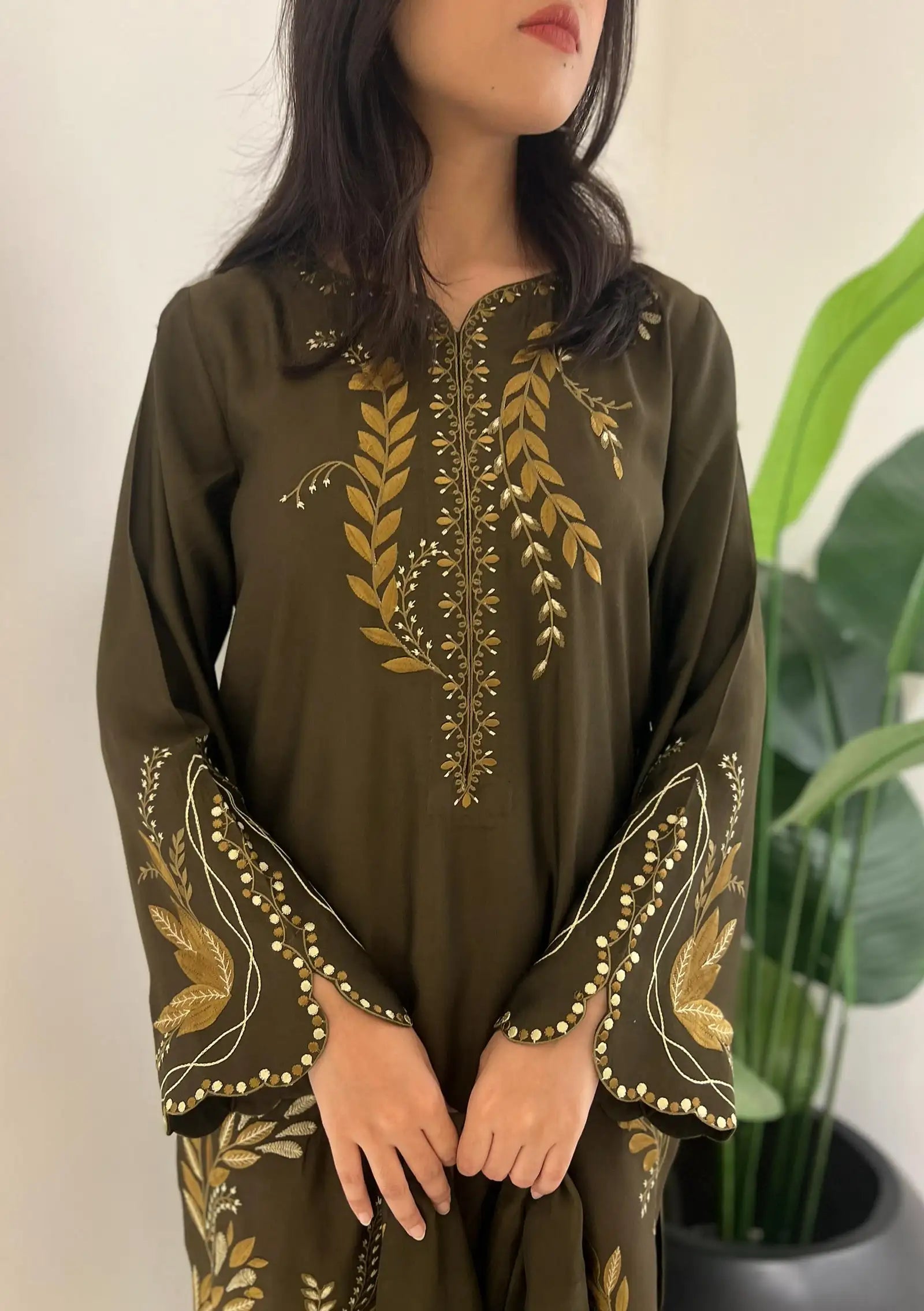 Olive with Shalwar & Dupatta